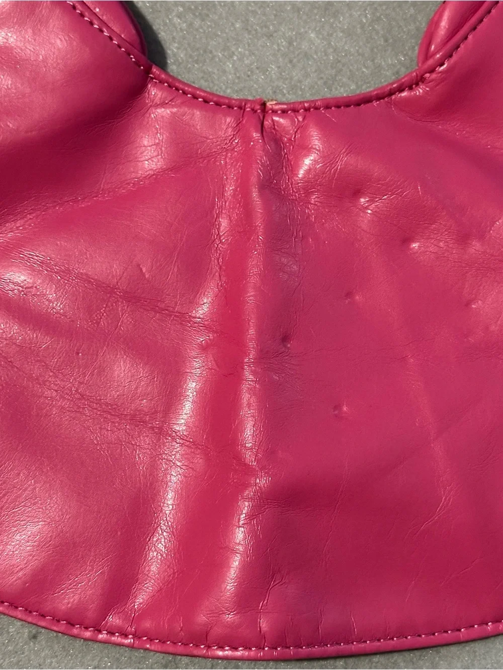 Fuchsia Crescent Hobo Shoulder Bag